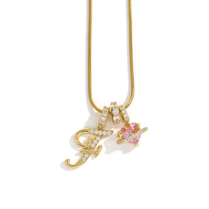 Initial Heart Charm Necklace