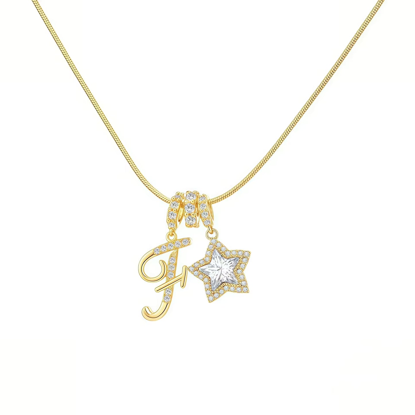 Initial Star Charm Necklace