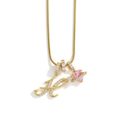Initial Heart Charm Necklace
