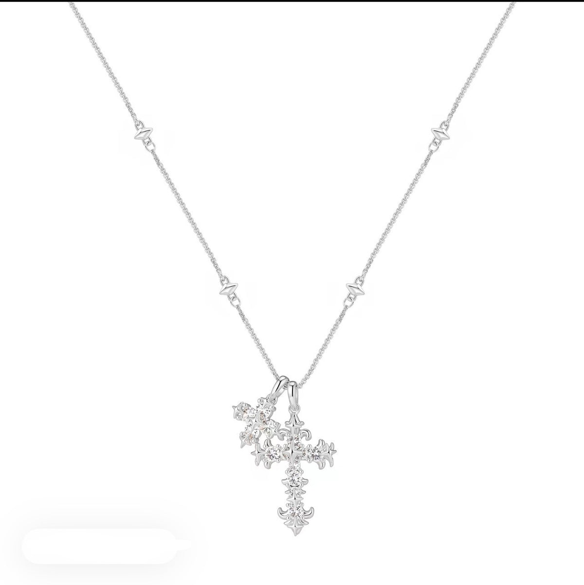Gothic Double Cross Necklace