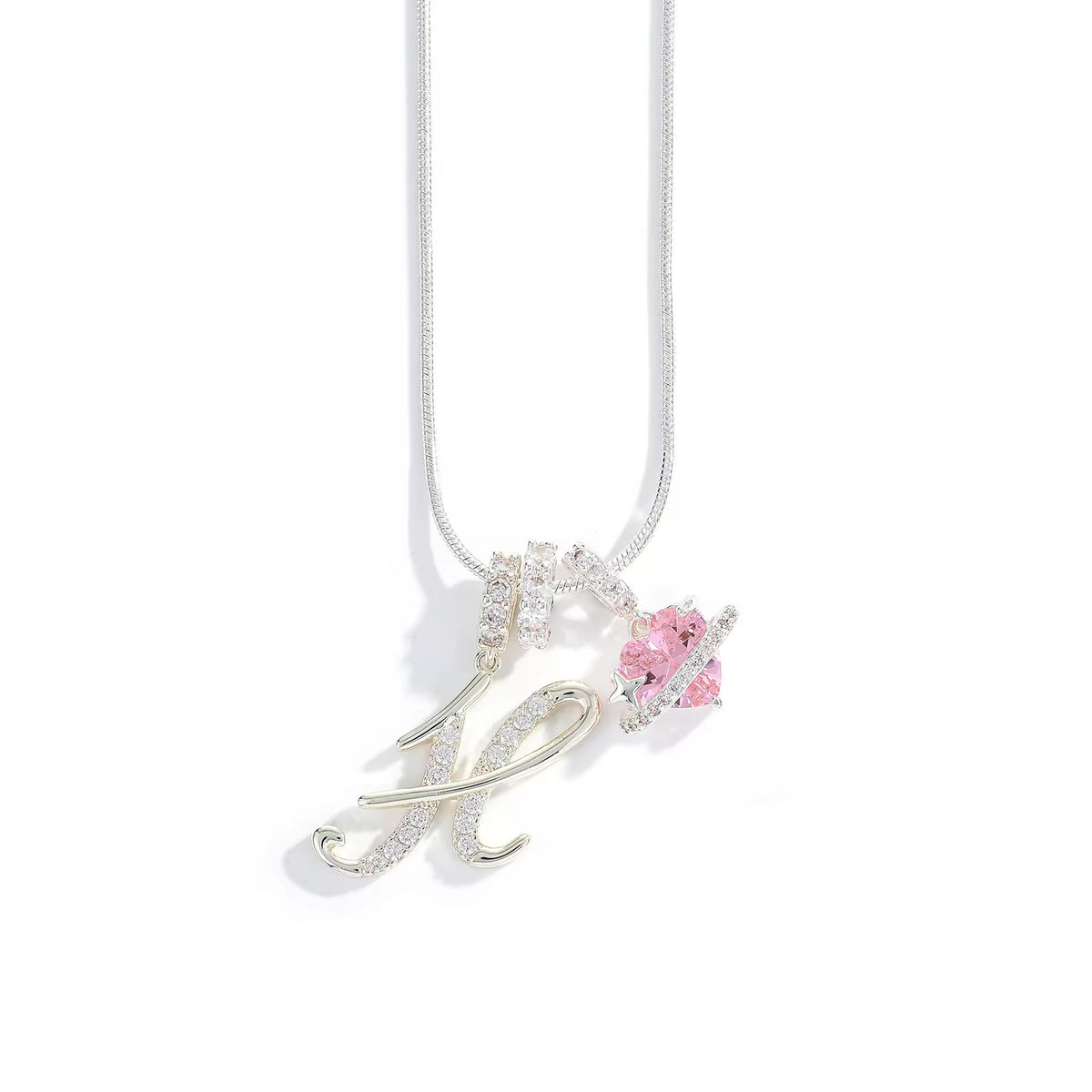 Initial Heart Charm Necklace