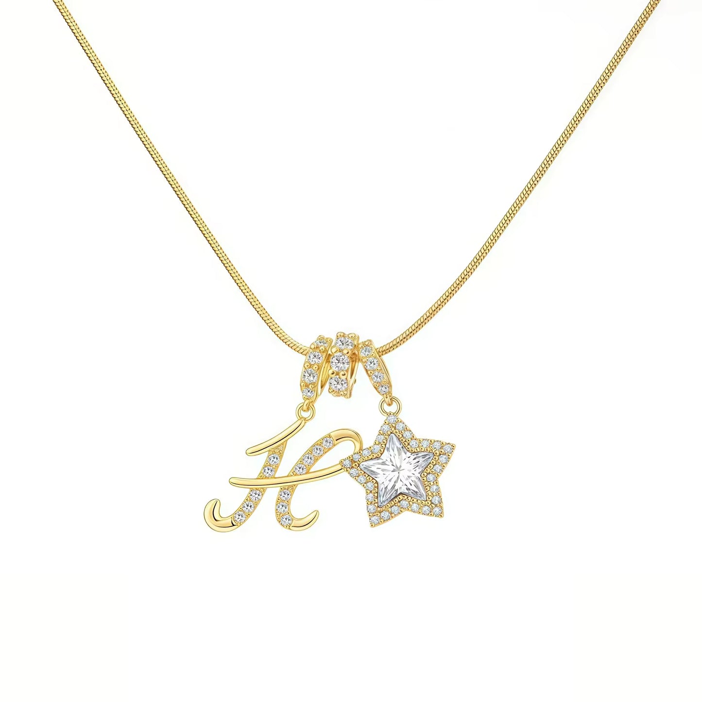 Initial Star Charm Necklace