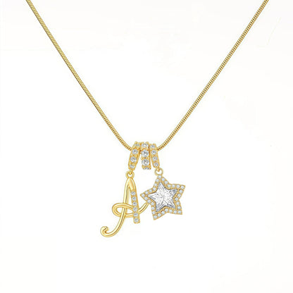 Initial Star Charm Necklace