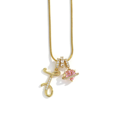 Initial Heart Charm Necklace