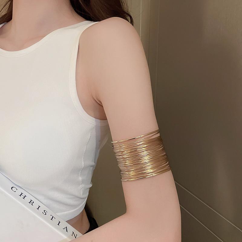 Radiant Gold Thread Cuff Bracelet