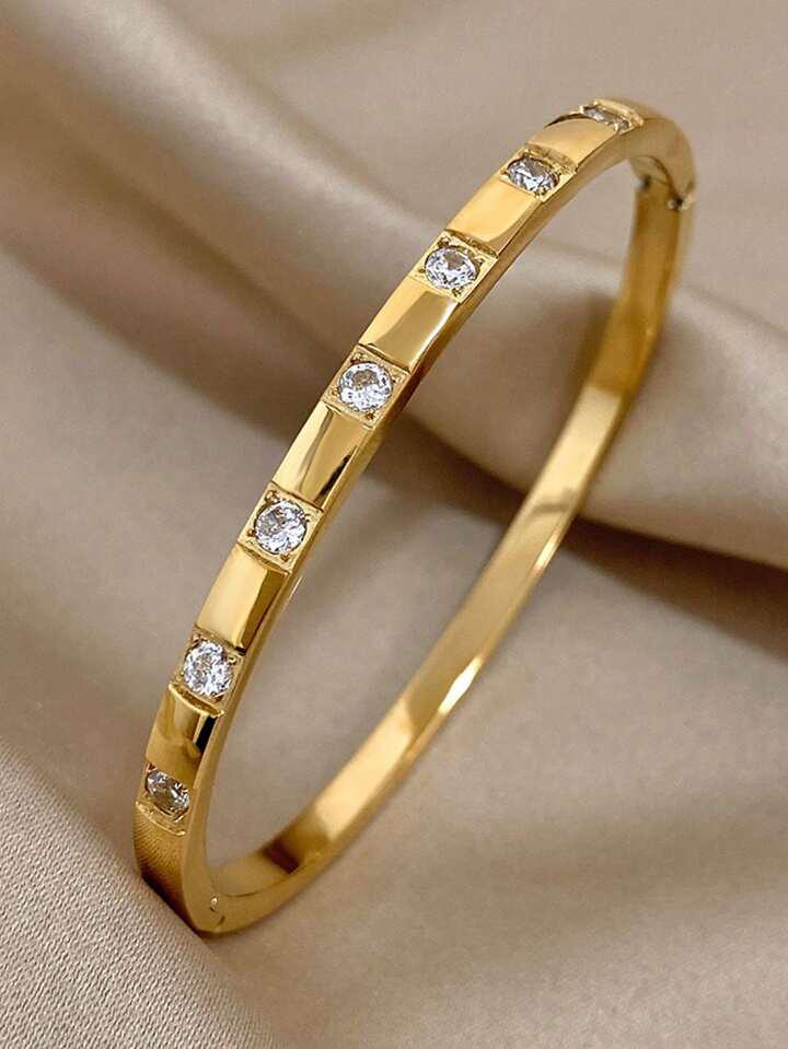 Luxe Radiance CZ Gold Bangle