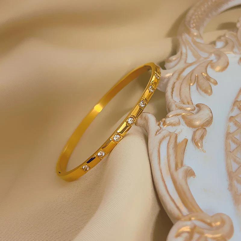 Luxe Radiance CZ Gold Bangle