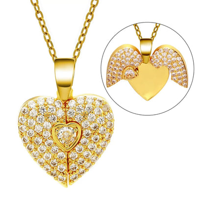 Aurielle Luxe Gold Heart Crystal Pendant Necklace