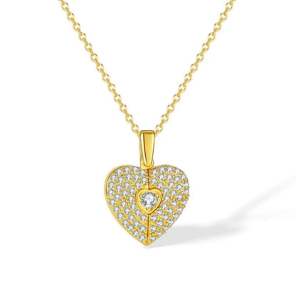 Aurielle Luxe Gold Heart Crystal Pendant Necklace