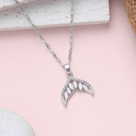 Marquise Leaf-Wing Pendant Necklace