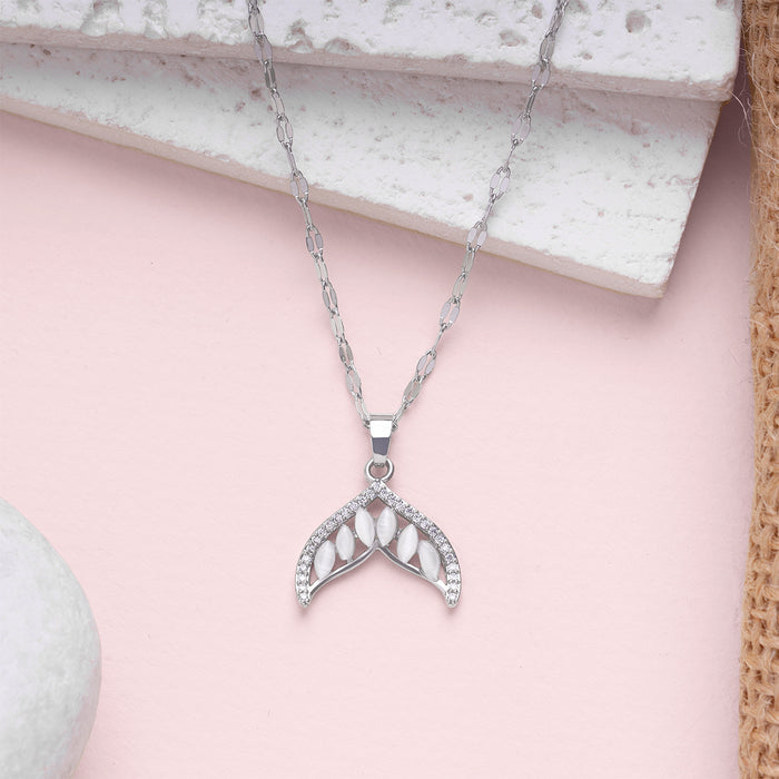 Marquise Leaf-Wing Pendant Necklace