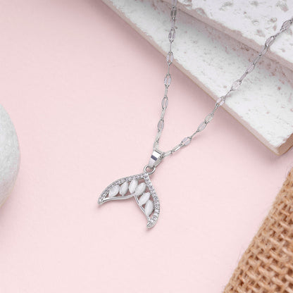 Marquise Leaf-Wing Pendant Necklace