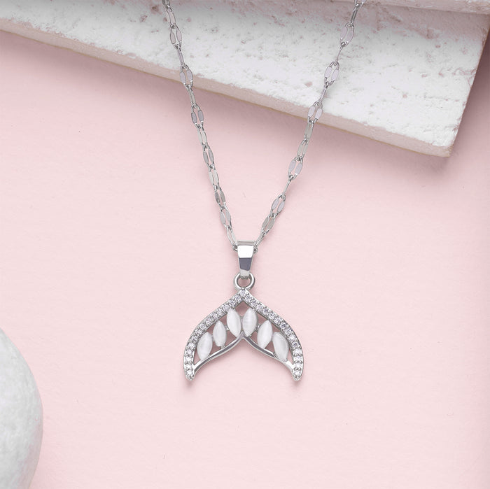 Marquise Leaf-Wing Pendant Necklace