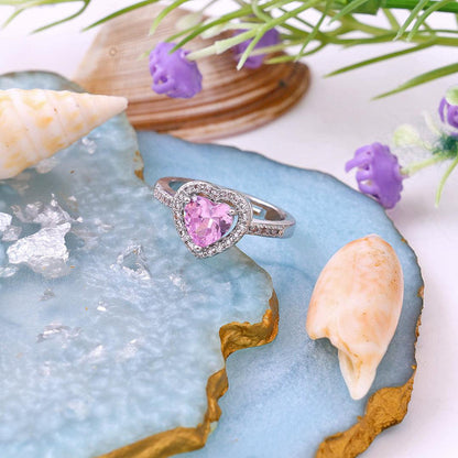 Blush Heart Radiance Halo Ring