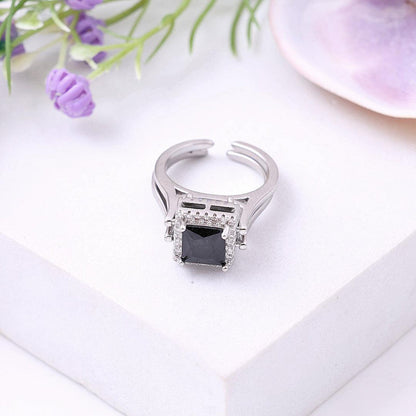 Midnight Prism Open-Cuff Statement Ring
