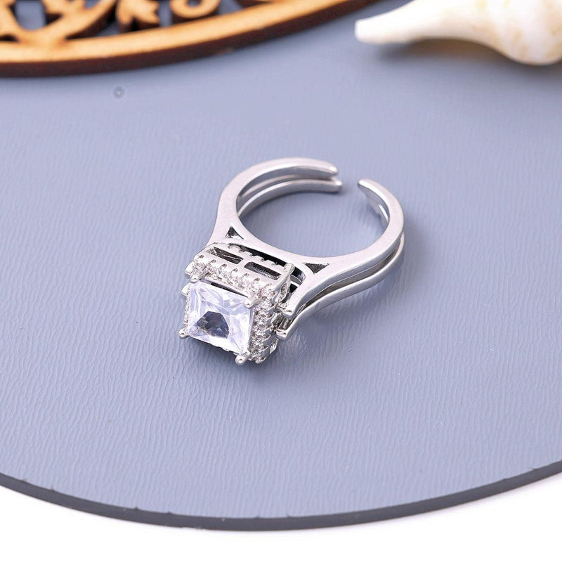 Midnight Prism Open-Cuff Statement Ring