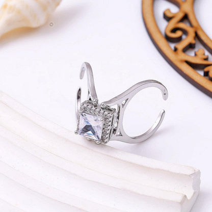 Midnight Prism Open-Cuff Statement Ring