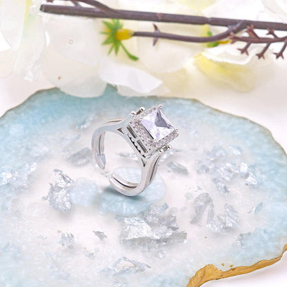 Midnight Prism Open-Cuff Statement Ring