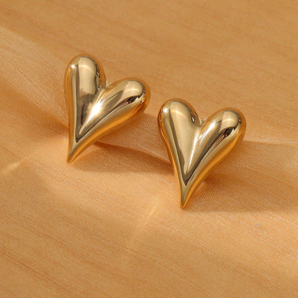 Liquid Gold Heart Studs