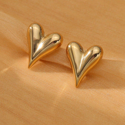 Liquid Gold Heart Studs