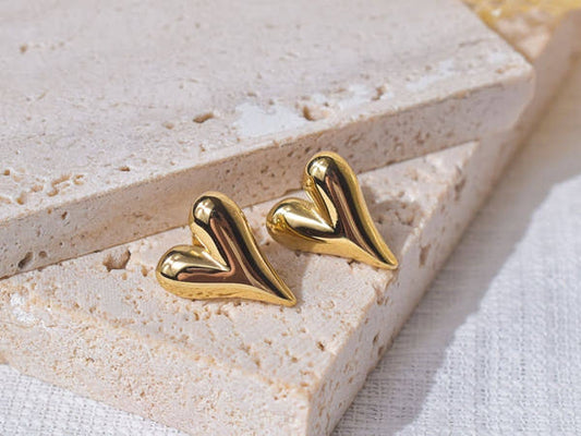 Liquid Gold Heart Studs