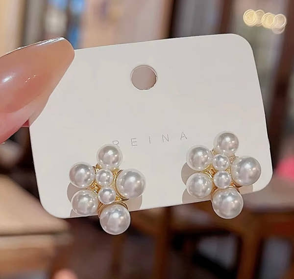 Pearl Cluster Blossom Studs