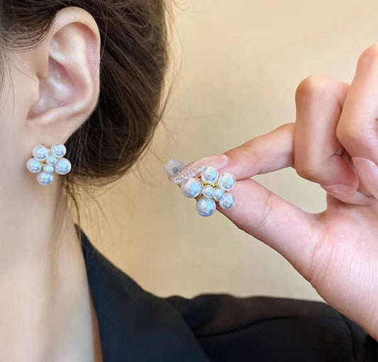 Pearl Cluster Blossom Studs