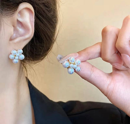 Pearl Cluster Blossom Studs