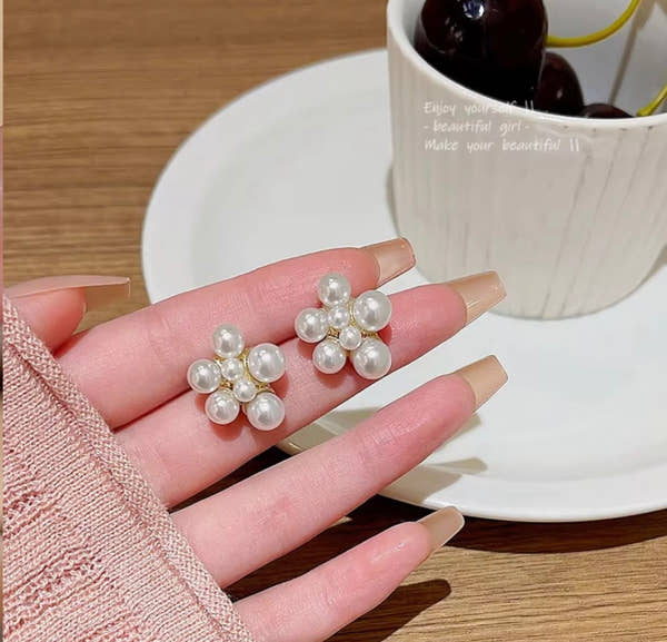 Pearl Cluster Blossom Studs
