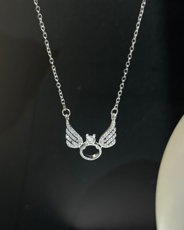 Celestial Wing Solitaire Necklace