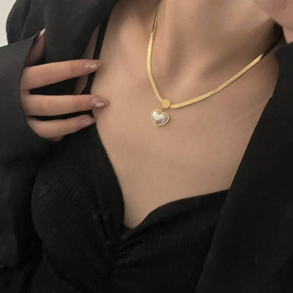 Pearl Heart Love Pendant Necklace