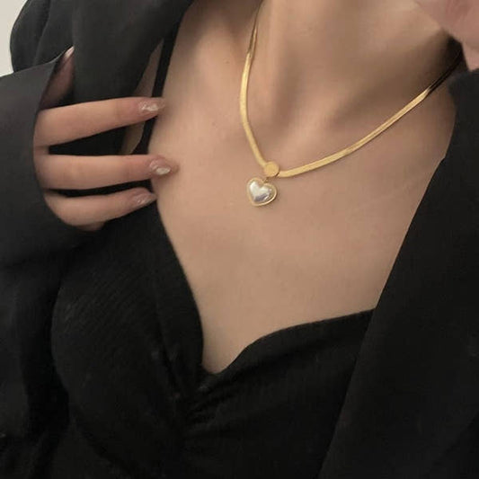 Pearl Heart Love Pendant Necklace