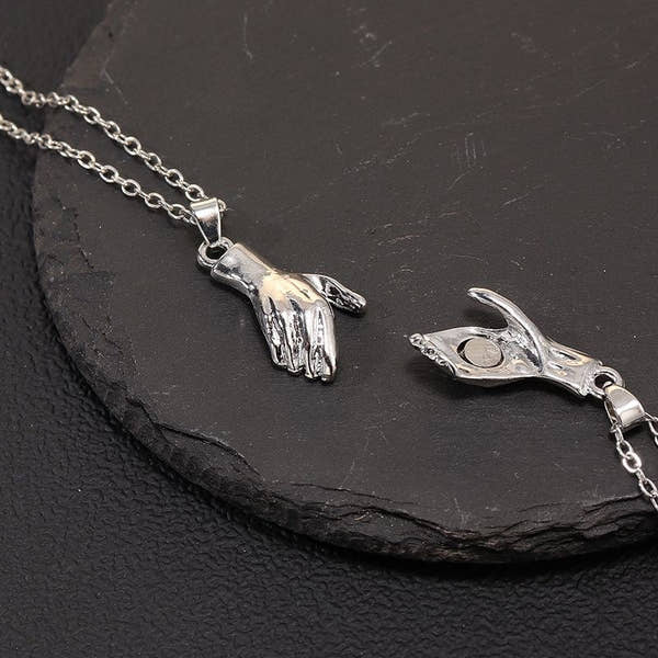 Magnetic Handshake Pendant Necklace