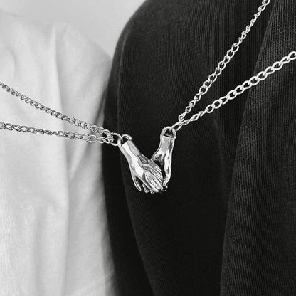 Magnetic Handshake Pendant Necklace
