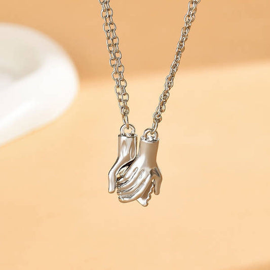 Magnetic Handshake Pendant Necklace