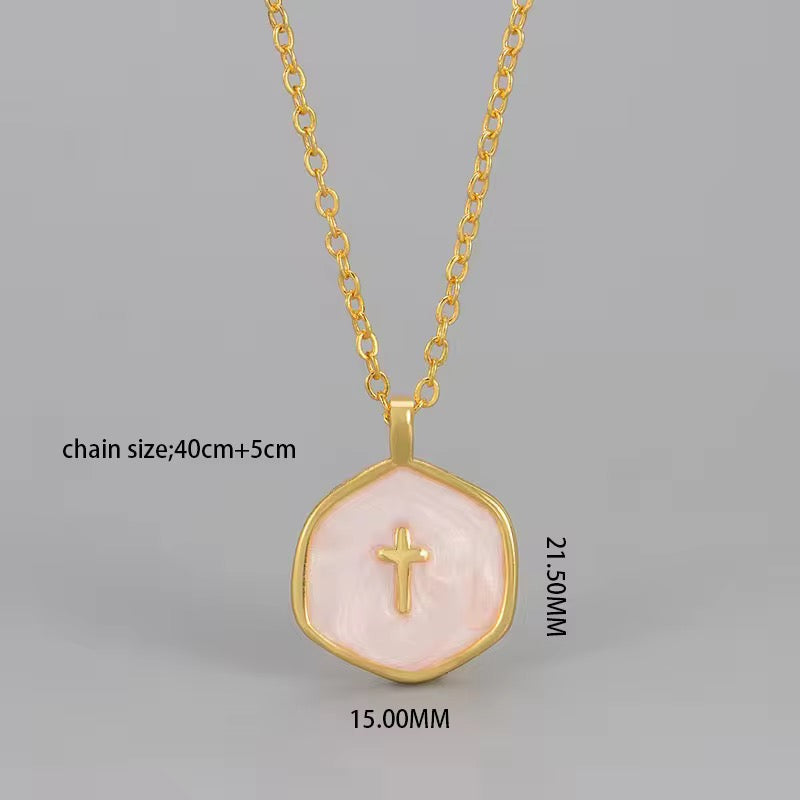 GraceStone Enamel Cross Necklace