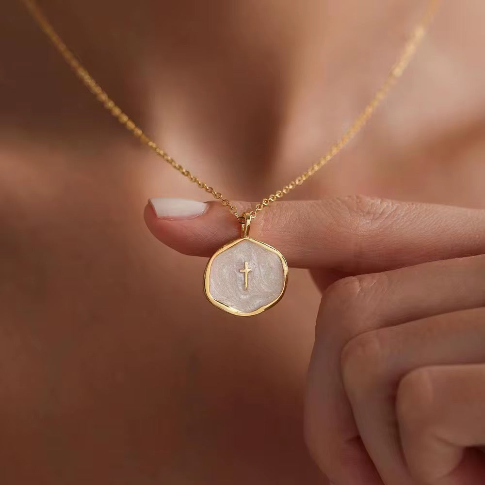 GraceStone Enamel Cross Necklace