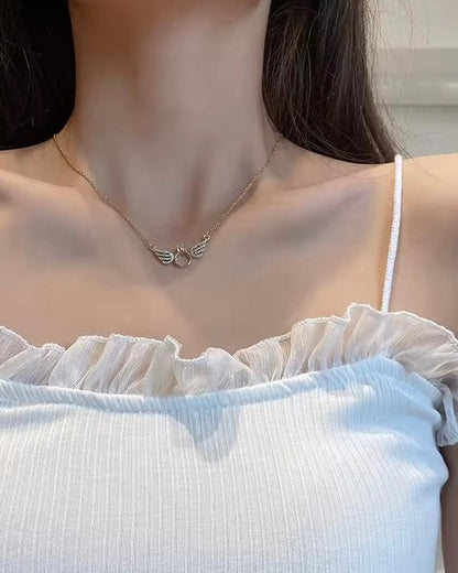 Celestial Wing Solitaire Necklace