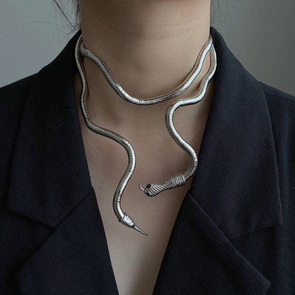 Gilded Serpent Collar Necklace