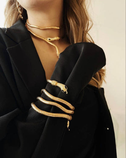 Gilded Serpent Collar Necklace