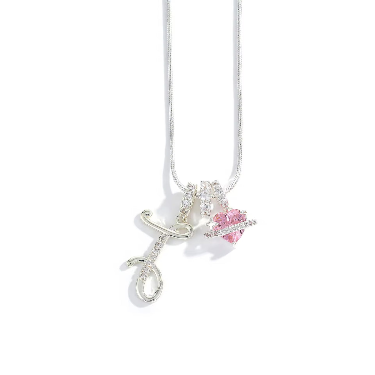 Initial Heart Charm Necklace