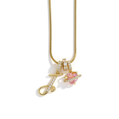 Initial Heart Charm Necklace