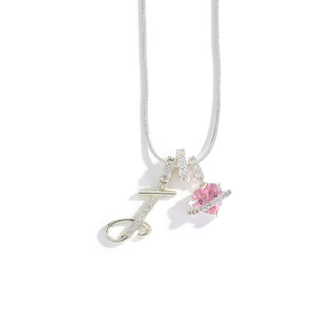 Initial Heart Charm Necklace