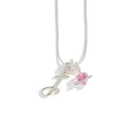 Initial Heart Charm Necklace