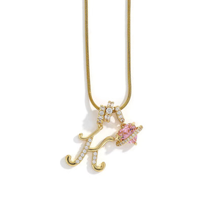 Initial Heart Charm Necklace