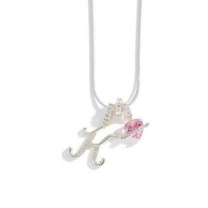 Initial Heart Charm Necklace