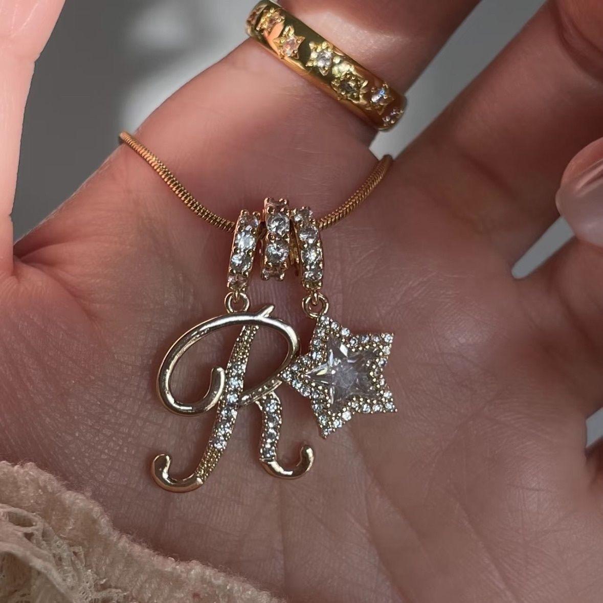 Initial Star Charm Necklace
