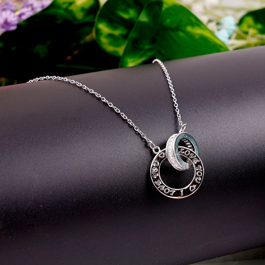 Interlocking Circle “LOVE” Pendant Necklace