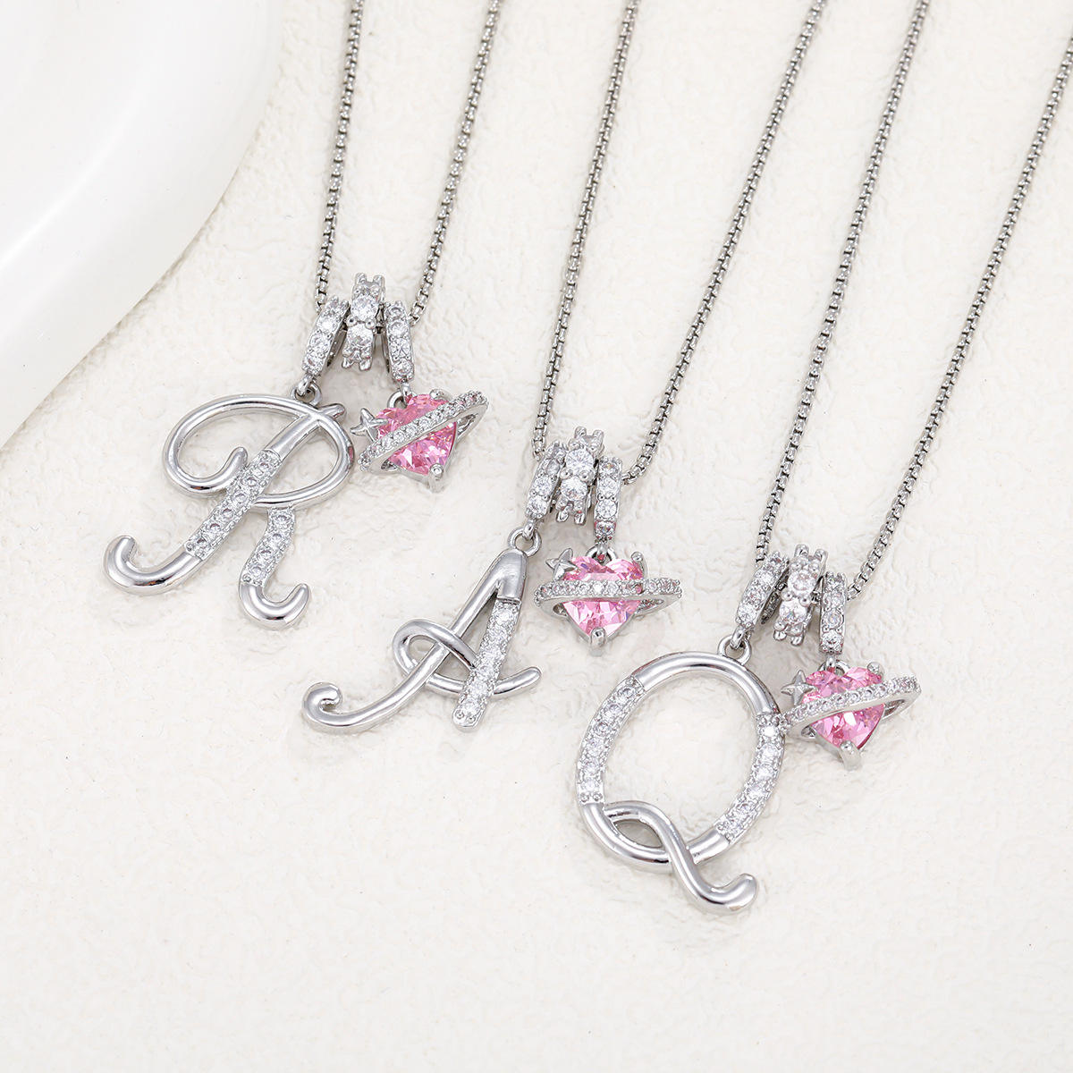 Initial Heart Charm Necklace