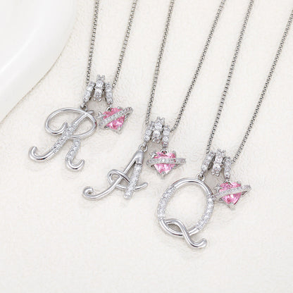 Initial Heart Charm Necklace